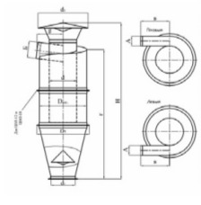 чертеж циклона ЦОЛ в Астане